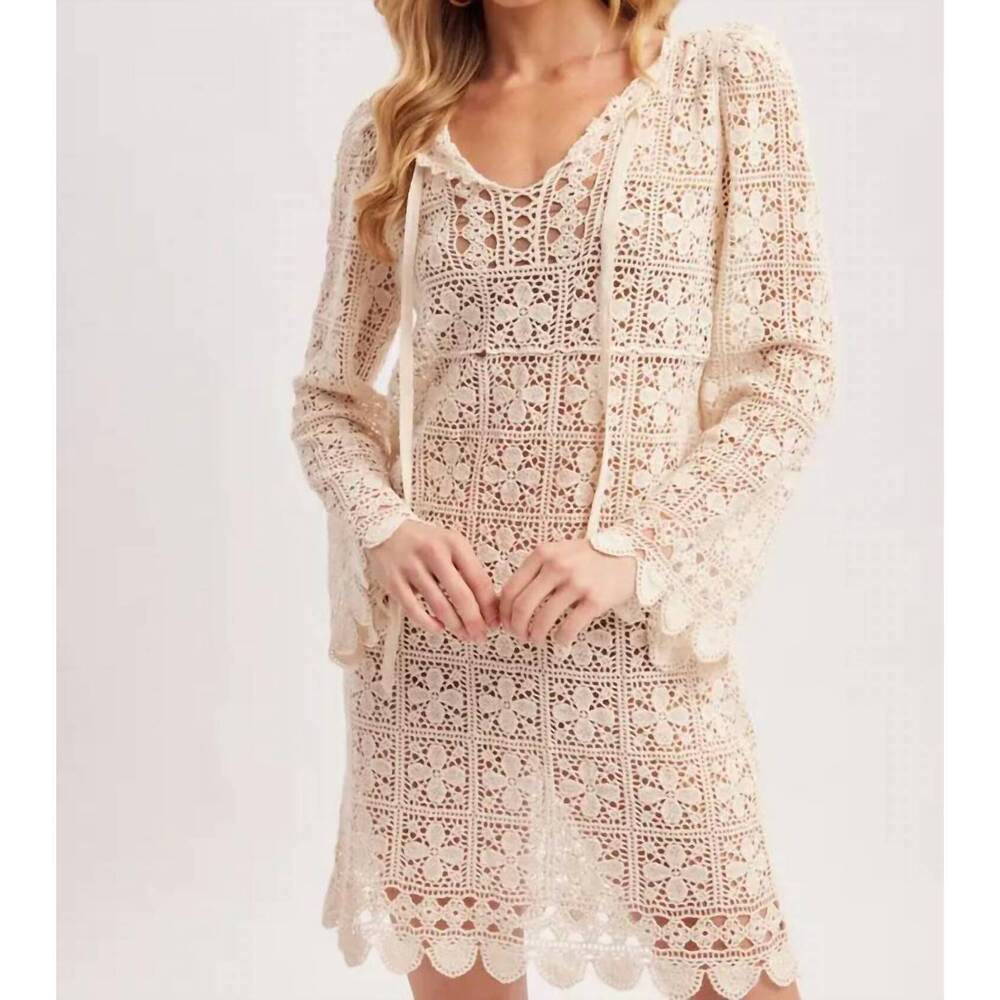 NEW BLUIVY seaside crochet coverup dress in ivory
